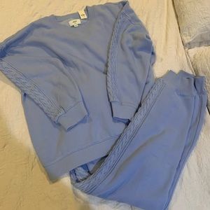 Aerie Everyday Cozy Cable Deets Sweatshirt and High Waisted Joggers